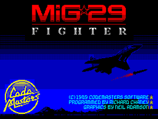 Mig 29 Soviet Fighter title screen for ZX Spectrum